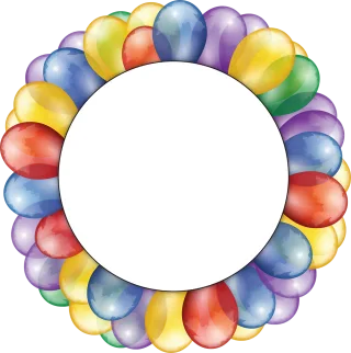 Balloons Circle Frame Stickdatei