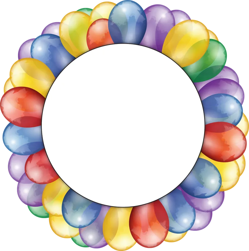 Balloons Circle Frame Stickdatei – Herzen & Liebe