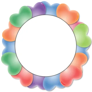 Balloons Circle Heart Stickdatei