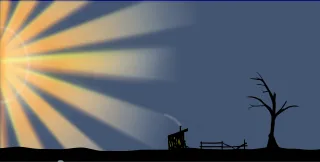 Sunset Landscape Scene Stickdatei