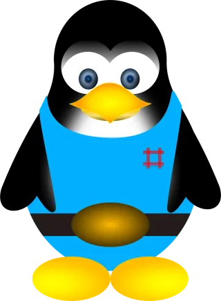Tux Cartoon Mascot Stickdatei