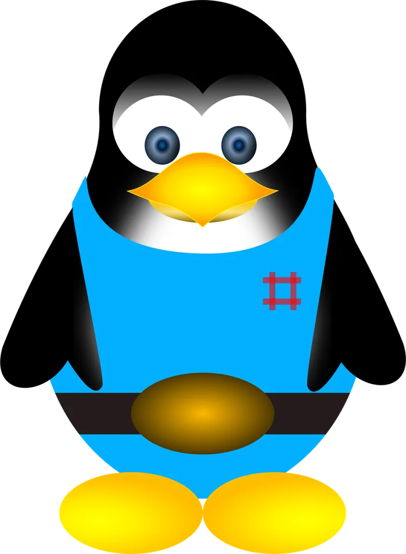 Tux Cartoon Mascot Stickdatei – Tiere