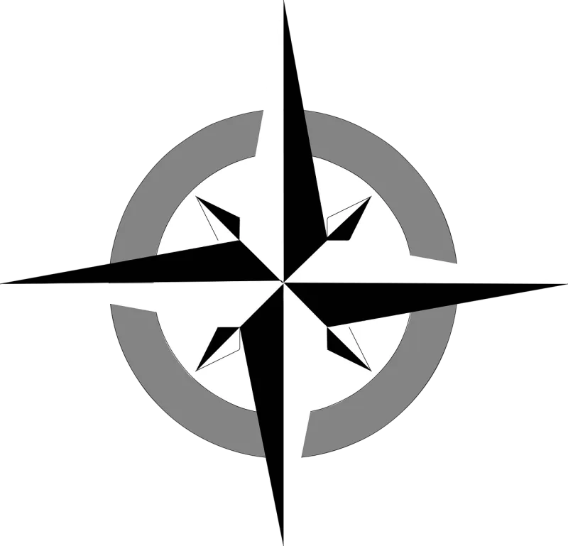 Map Cartography Compass Stickdatei – Blumen