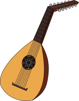 Lute Mandolin Music Stickdatei