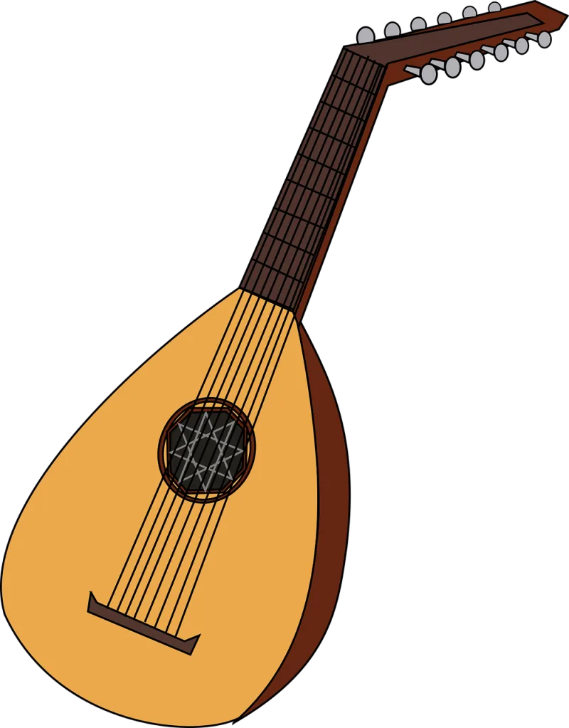 Lute Mandolin Music Stickdatei – Musik