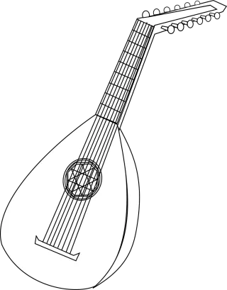 Mandolin Instrument Lute Stickdatei – Musik
