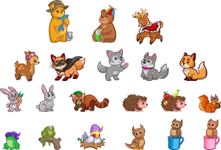 Animals Rodents Cartoon Stickdatei