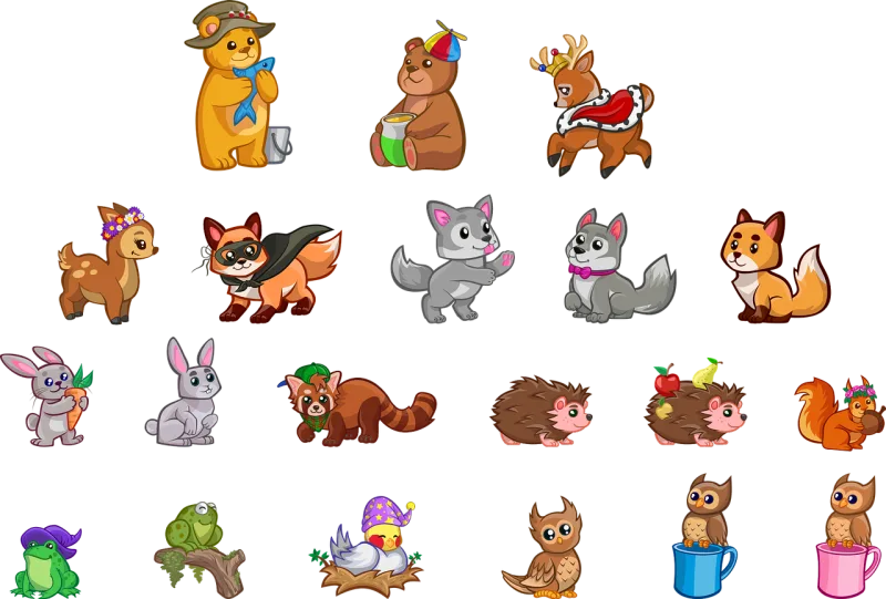 Animals Rodents Cartoon Stickdatei – Tiere