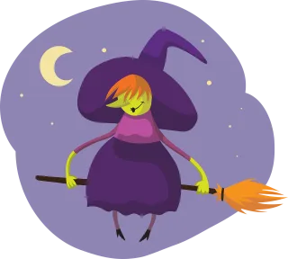 Witch Broom Halloween Stickdatei