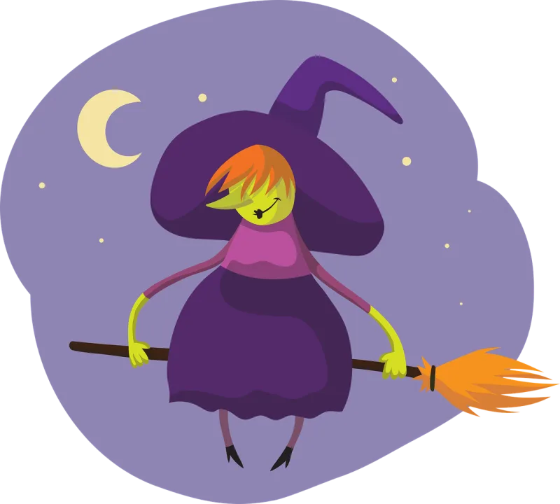 Witch Broom Halloween Stickdatei – Natur