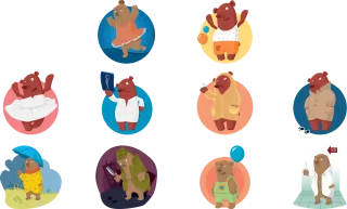 Bear Animal Character Stickdatei