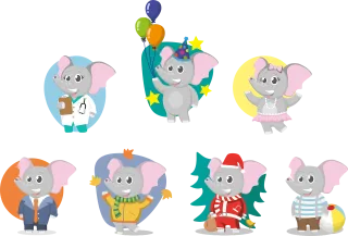 Animal Elephant Elephant kid Stickdatei