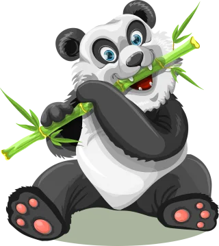 Panda Animal Bamboo Stickdatei