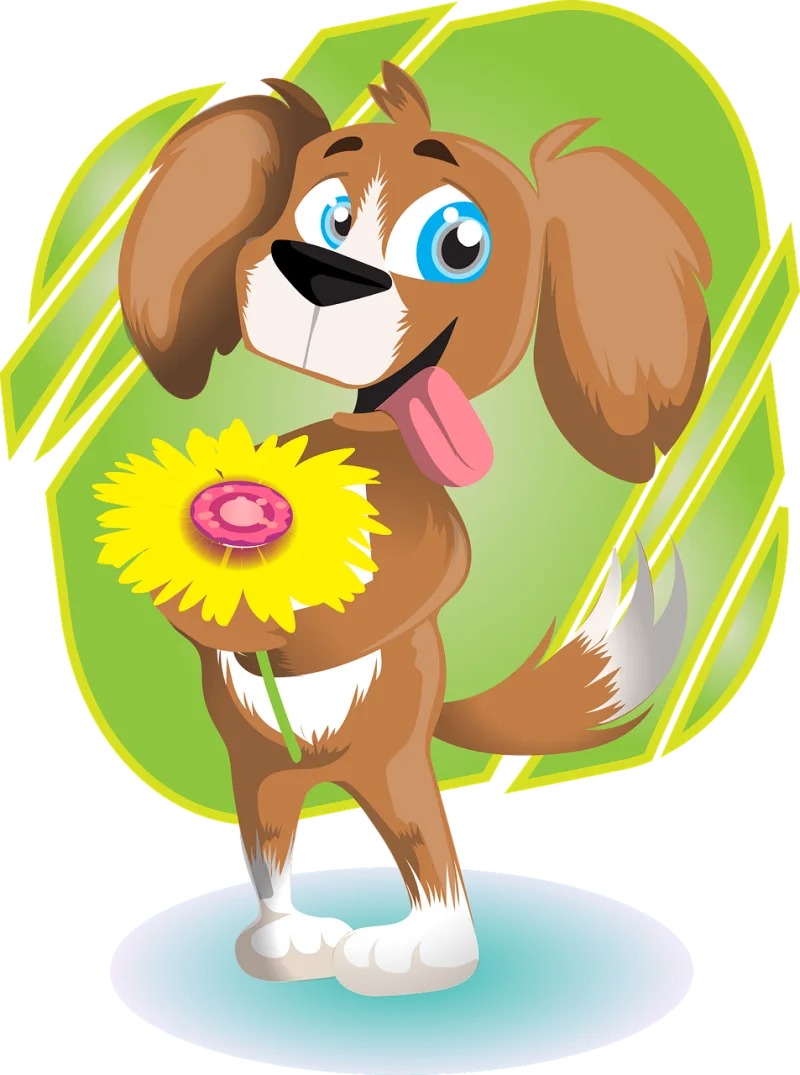 Dog Character Animal Stickdatei – Herzen & Liebe