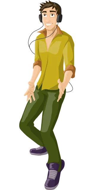 Man Dancing Headphones Stickdatei