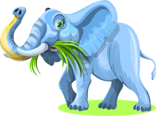 Elephant Grass Eating Stickdatei