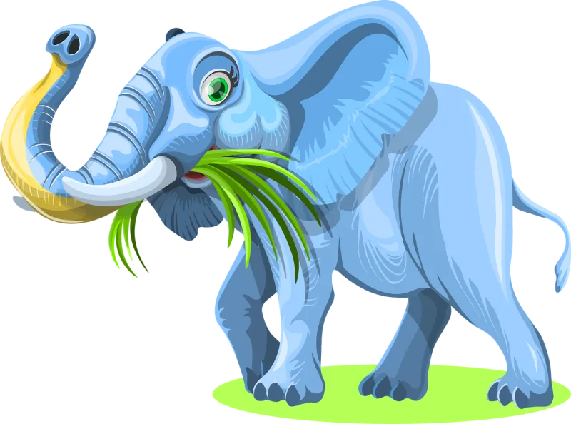 Elephant Grass Eating Stickdatei – Tiere