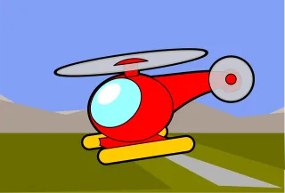 Helicopter Red Colouring book Stickdatei