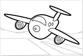 Plane Cartoon Line art Stickdatei – Fahrzeuge