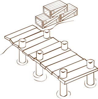 Peer Docks Wooden Stickdatei