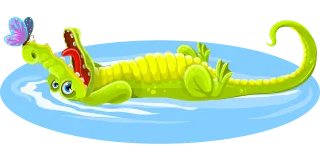 Crocodile Butterfly Animal Stickdatei