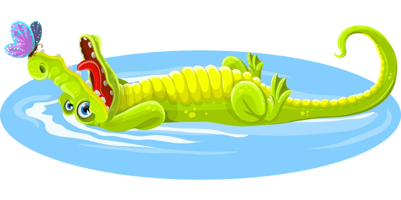 Crocodile Butterfly Animal Stickdatei – Tiere