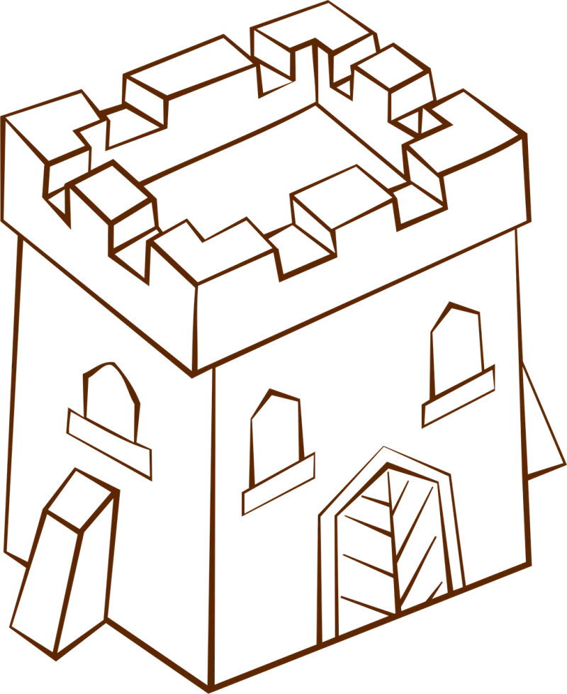 Tower Medieval Castle Stickdatei – Kinder