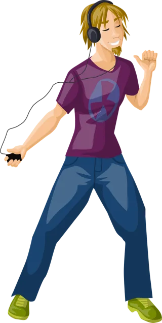Guy Music Listening Stickdatei