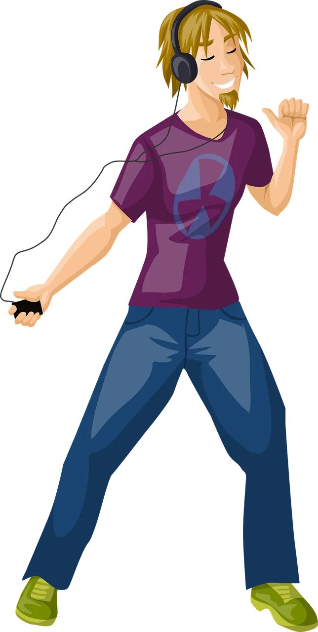 Guy Music Listening Stickdatei – Musik