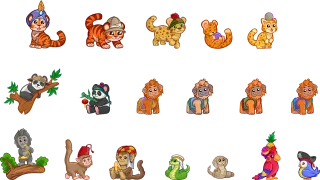 Exotic animals Leopard Monkey Stickdatei