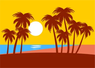 Sun Trees Beach Stickdatei