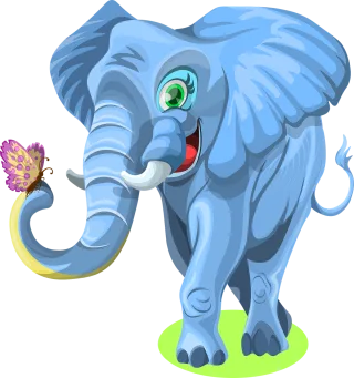 Elephant Butterfly Happy Stickdatei