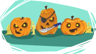 Pumpkin Halloween Knife Stickdatei