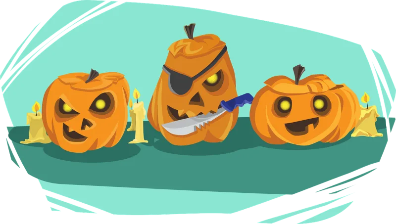 Pumpkin Halloween Knife Stickdatei – Weihnachten