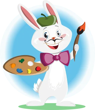 Bunny Artist Character Stickdatei – Essen & Trinken