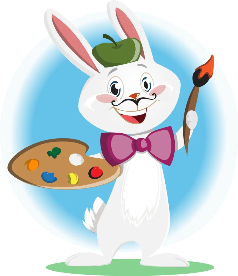 Bunny Artist Character Stickdatei – Essen & Trinken
