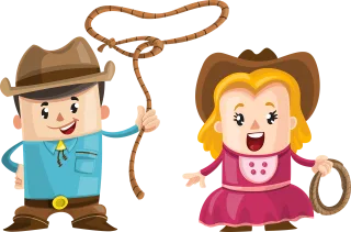 Couple Cowboy Boy Stickdatei