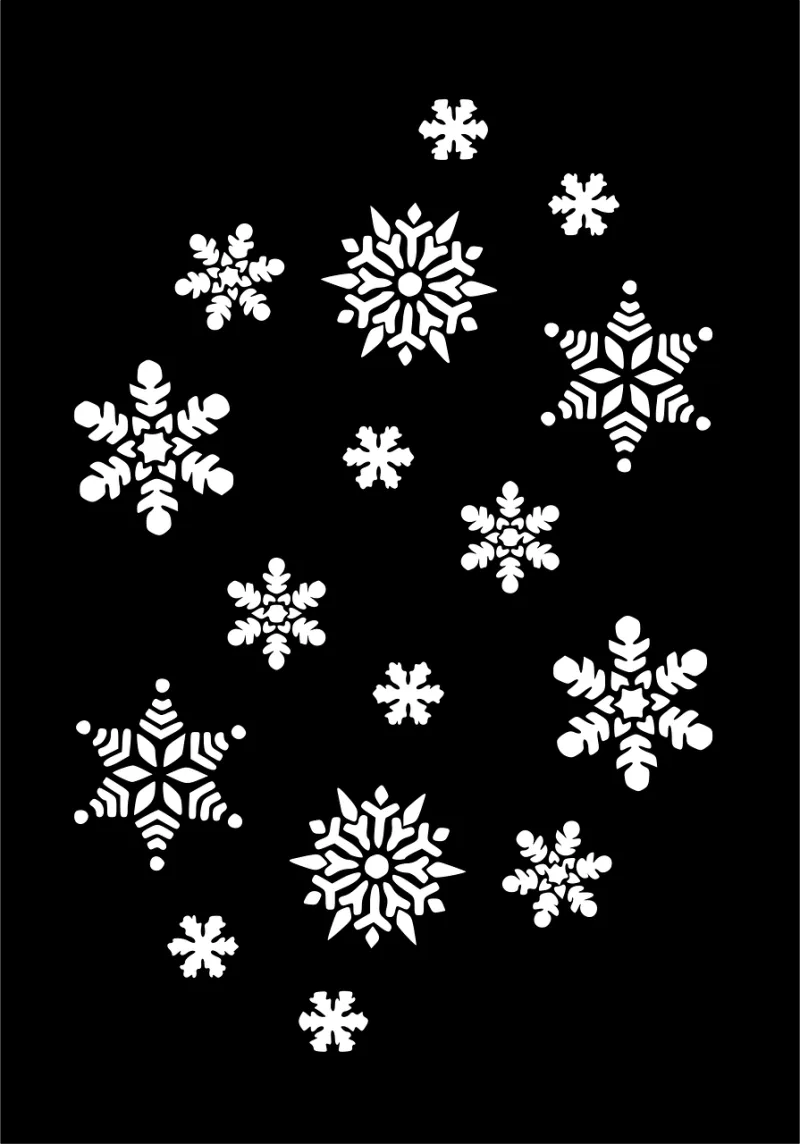 Snowflakes Snow flakes Snow crystals Stickdatei – Weihnachten