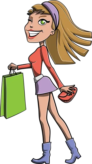 Girl Shopping Bag Stickdatei