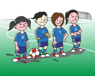 Football Girl Team Stickdatei