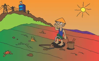 Boy Nature Sit Stickdatei