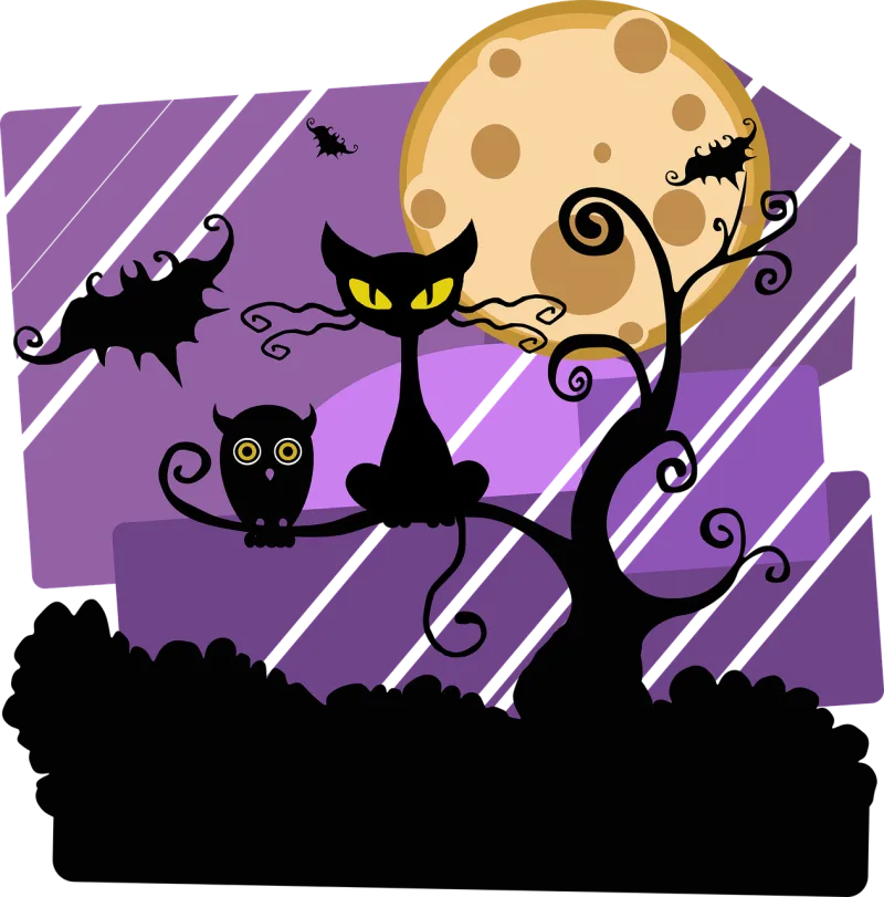 Night Halloween Moon Stickdatei – Natur