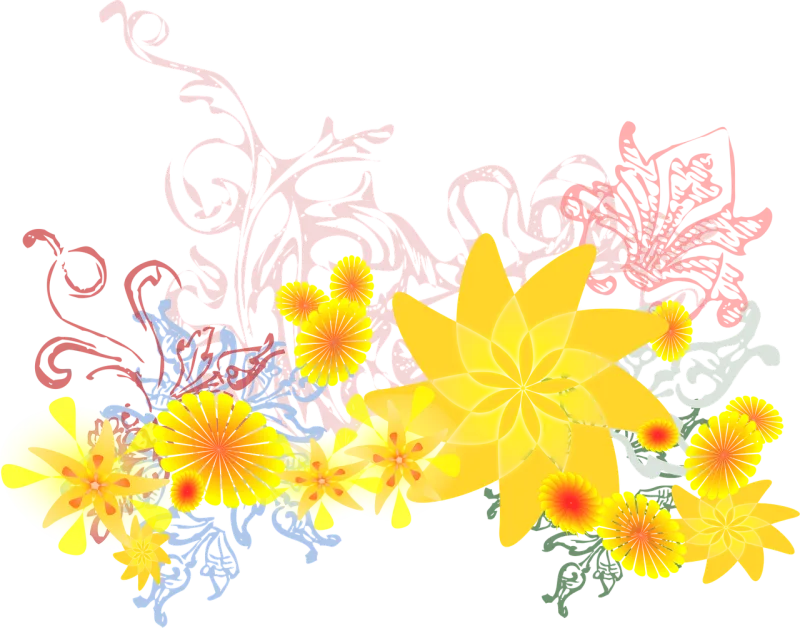 Flower Yellow Flourish Stickdatei – Blumen