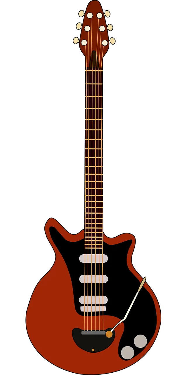 Electric guitar Music Red Stickdatei – Musik