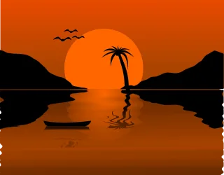 Tropical Exotic Sunset Stickdatei