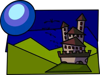 Haunted castle Castle Chateau Stickdatei