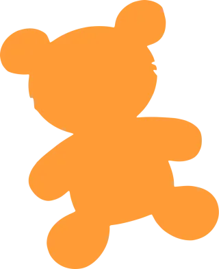 Teddy bear Silhouette Orange Stickdatei