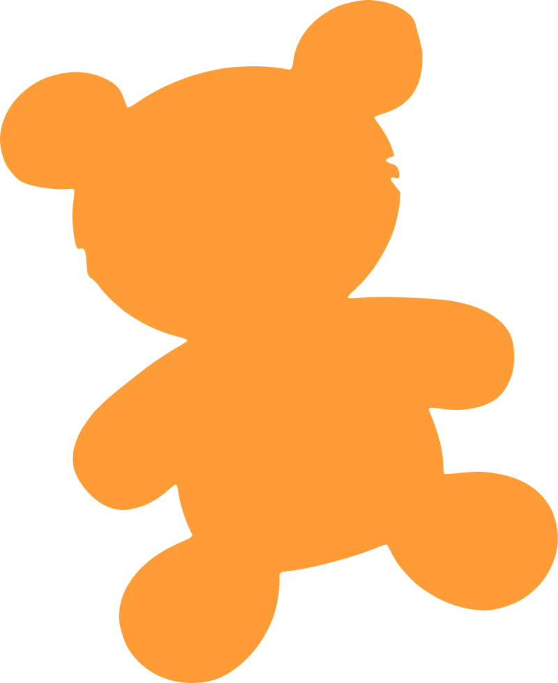 Teddy bear Silhouette Orange Stickdatei – Kinder
