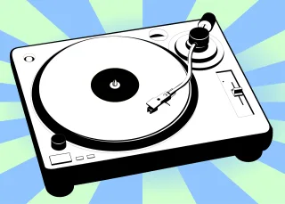 Phonograph Record player Vinyl Stickdatei – Musik