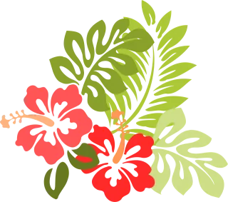 Hibiscus Flower Leaf Stickdatei